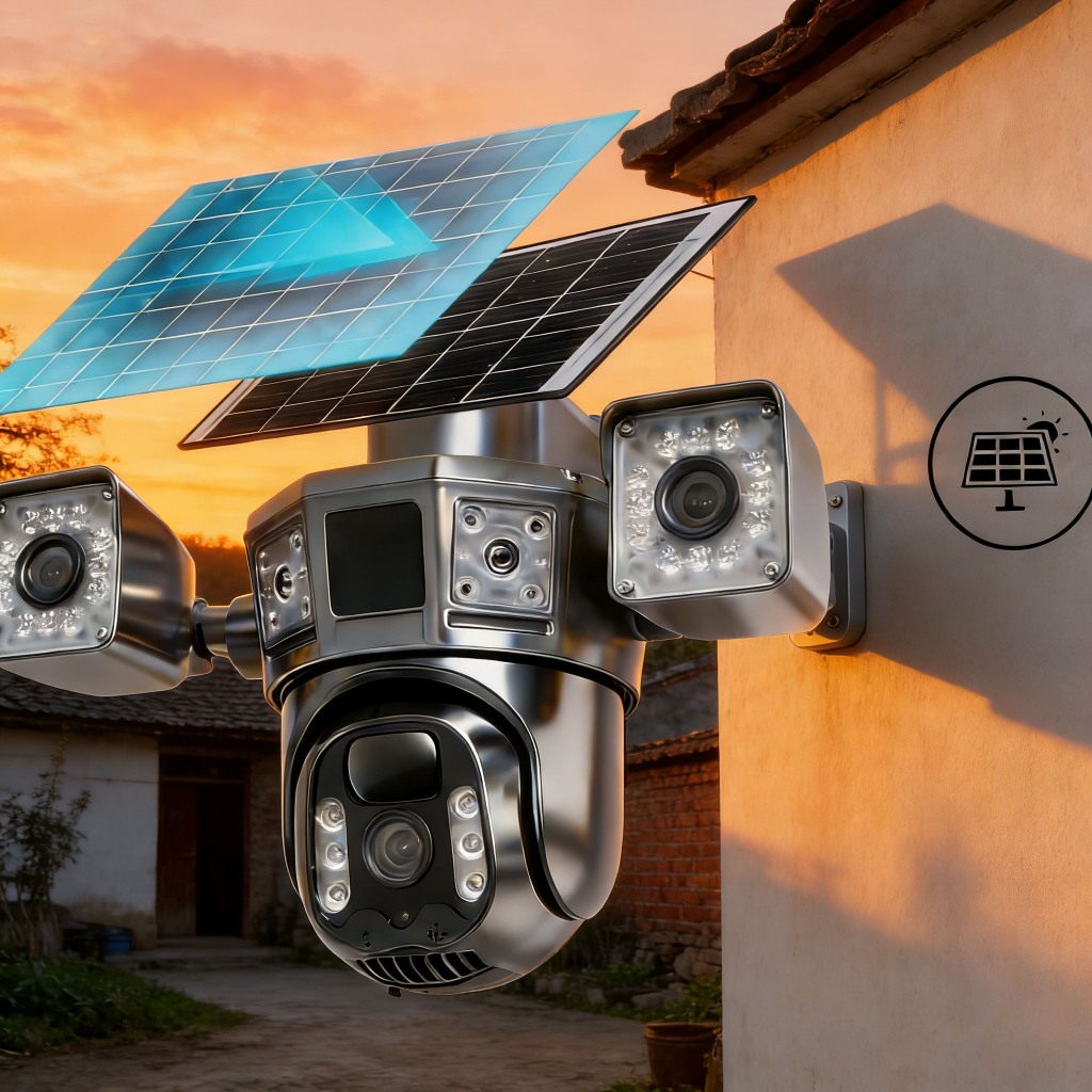 V360PRO 4G กล้องวงจรปิด 12MP 3กล้อง 3หน้าจอ ดูพร้อมกันได้ แค่ใช้ซิมเน็ต กล้อง CCTV แบบ IP ภาพคมชัด ติดตั้งง่าย