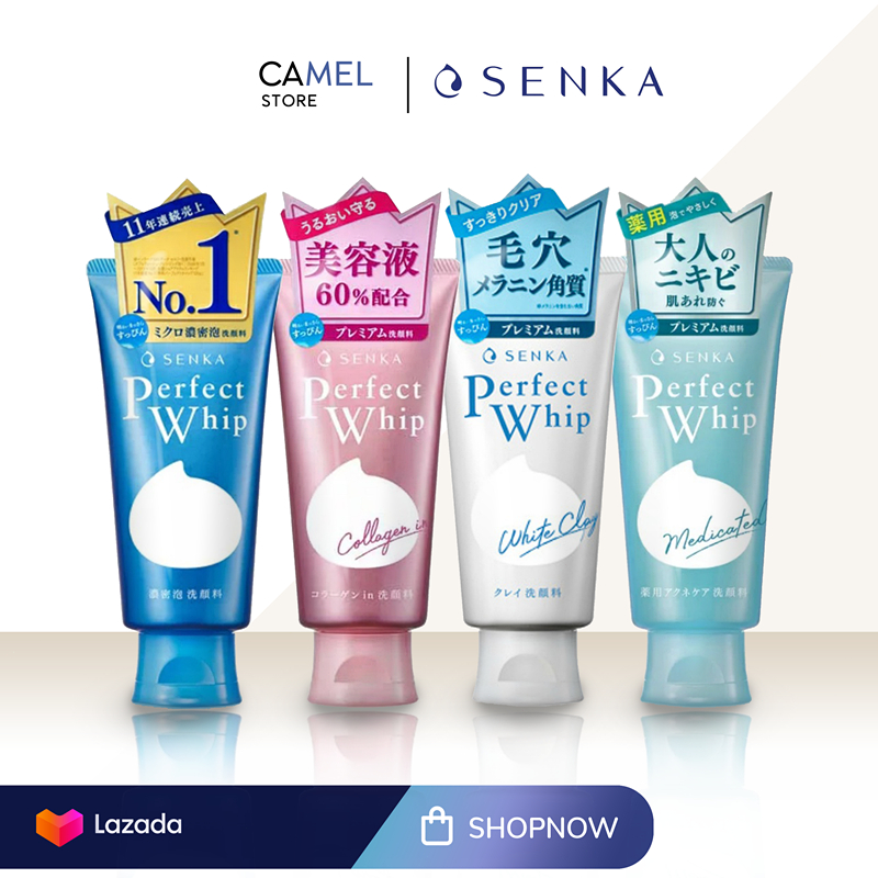 โฟมล้างหน้า Senka Perfect Whip 120g เนื้อโฟมหนานุ่ม ล้างเครื่องสำอางได้หมดจด