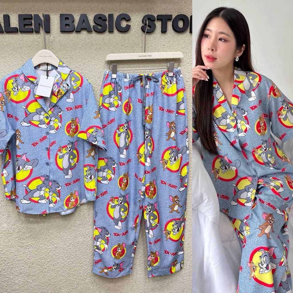 พร้อมส่ง Pajamas valen basic store ชุดนอนแขนสั้นขายาว อก42 รุ่นใหม่มีเชือก ป้ายวาเลนแท้ % ลายเข้าใหม่น่ารักมากๆ ราคา ถูกที่สุด ดีลบีเคเค แกลเลอรีภาพที่ 7