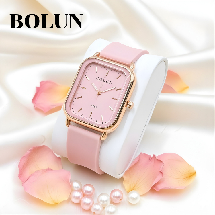 นาฬิกาข้อมือผู้หญิงแบรนด์ BOLUN รุ่น A745 เน้นดีไซน์เรียบหรูและมีความหวานละมุนในตัว เหมาะสำหรับสาวๆ