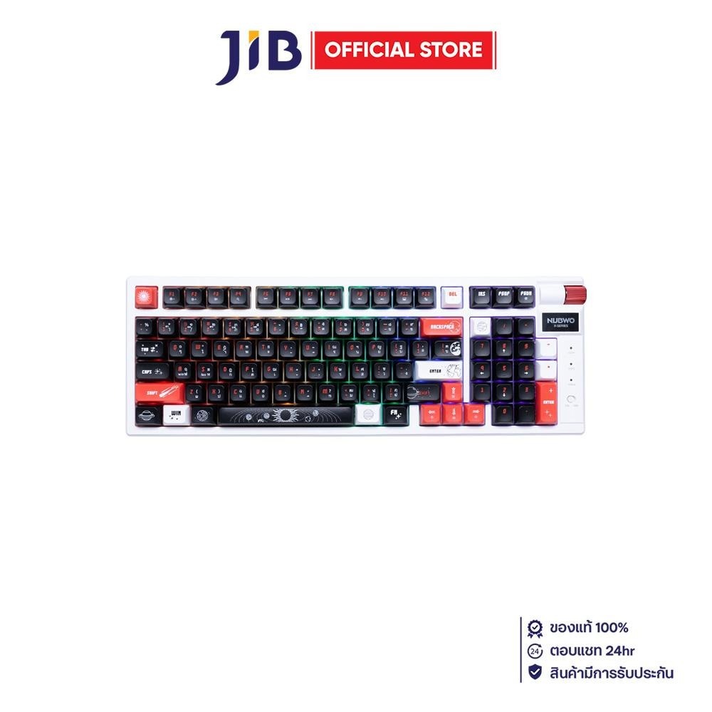 WIRELESS KEYBOARD (คีย์บอร์ดไร้สาย) NUBWO X803 GALACTIC - RAINBOW LED EN/TH WHITE-BLACK-RED