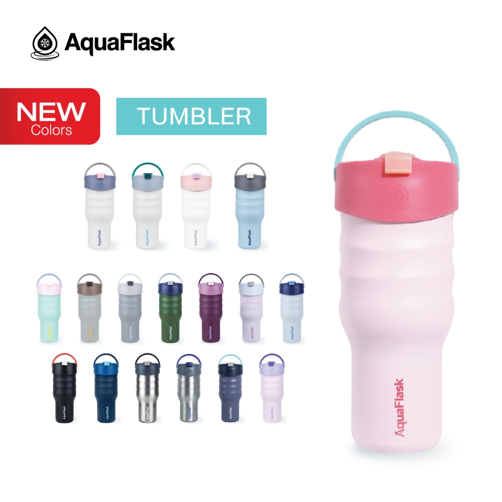 AquaFlask Tumbler Collection (20/30oz) l แก้วเก็บอุณหภูมิพร้อมหลอด 20/30ออนซ์