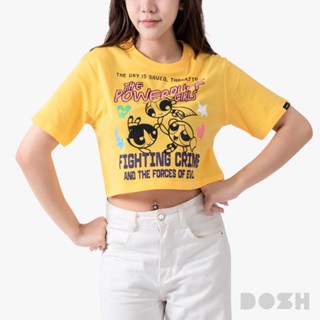 DOSH WOMEN'S CROPPED T-SHIRTS POWERPUFF GIRLS เสื้อยืดครอปผู…