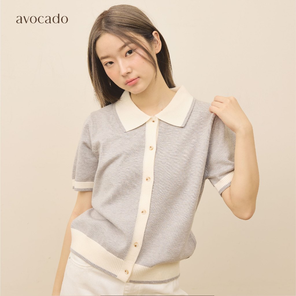 avocado - Tiramisu Knit Polo เสื้อโปโลตัดขอบ Soft & Smooth Knit เนื้อผ้านุ่ม ใส่สบาย I มีไซส์