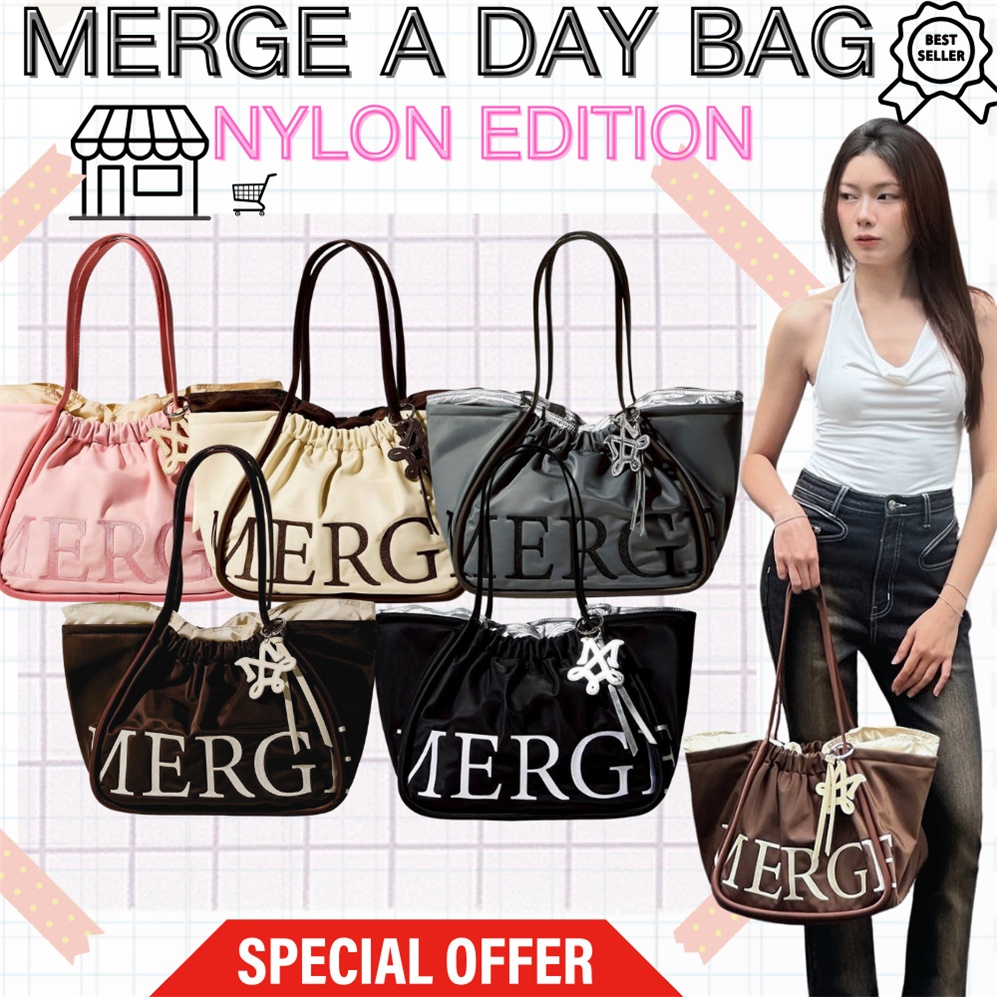 [สินค้าพร้อมส่ง] Merge A Day Bag Nylon Edition In Large กระเป๋า กระเป๋าผ้า【100% ของแท้】