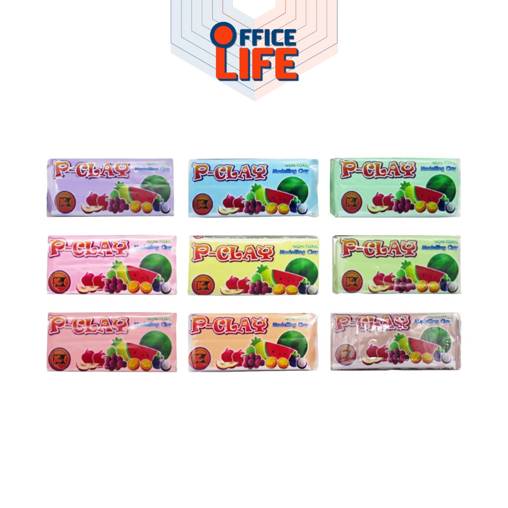 P-Clay ดินน้ำมัน ดินน้ำมันไร้สารพิษ (Non-Toxic Clay) ปั้นง่าย รุ่น T150 ขนาด 150 g. สีพาสเทล ( 1 ก้อน )