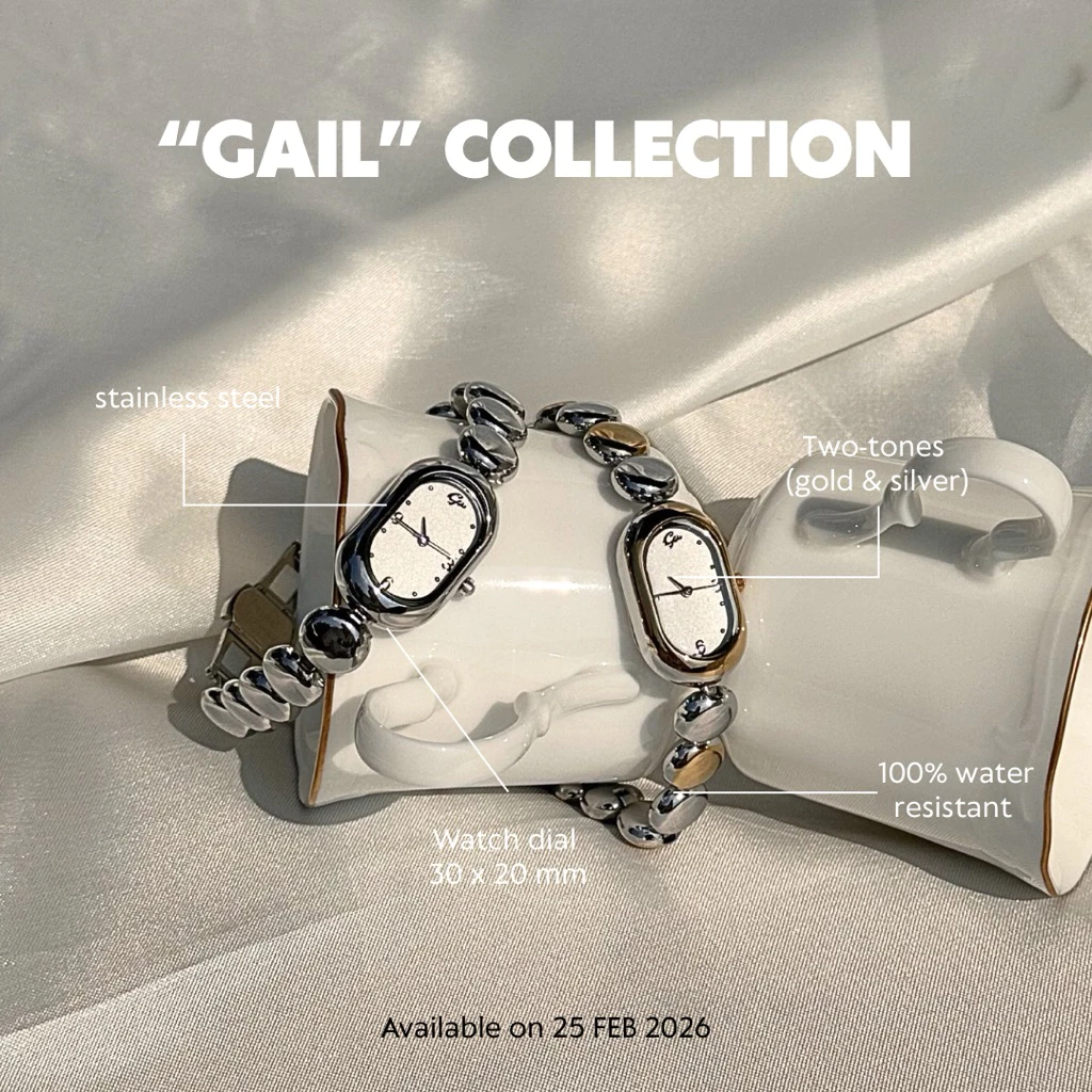 GAIL นาฬิกาผู้หญิงทรงกำไล | Stainless Steel Two-Tone | กันน้ำ | ใส่ออกงานได้