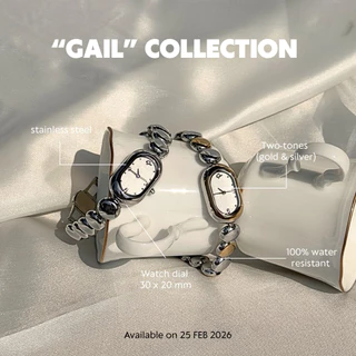 GAIL นาฬิกาผู้หญิงทรงกำไล | Stainless Steel Two-Tone | กันน้ำ | ใส่ออกงานได้