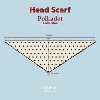 ✨GIMMIC THE G ผ้าโพกผม ผูกผม ผ้าพันคอ ทรง3เหลี่ยม รุ่น Polkadot ผ้านุ่มสบาย