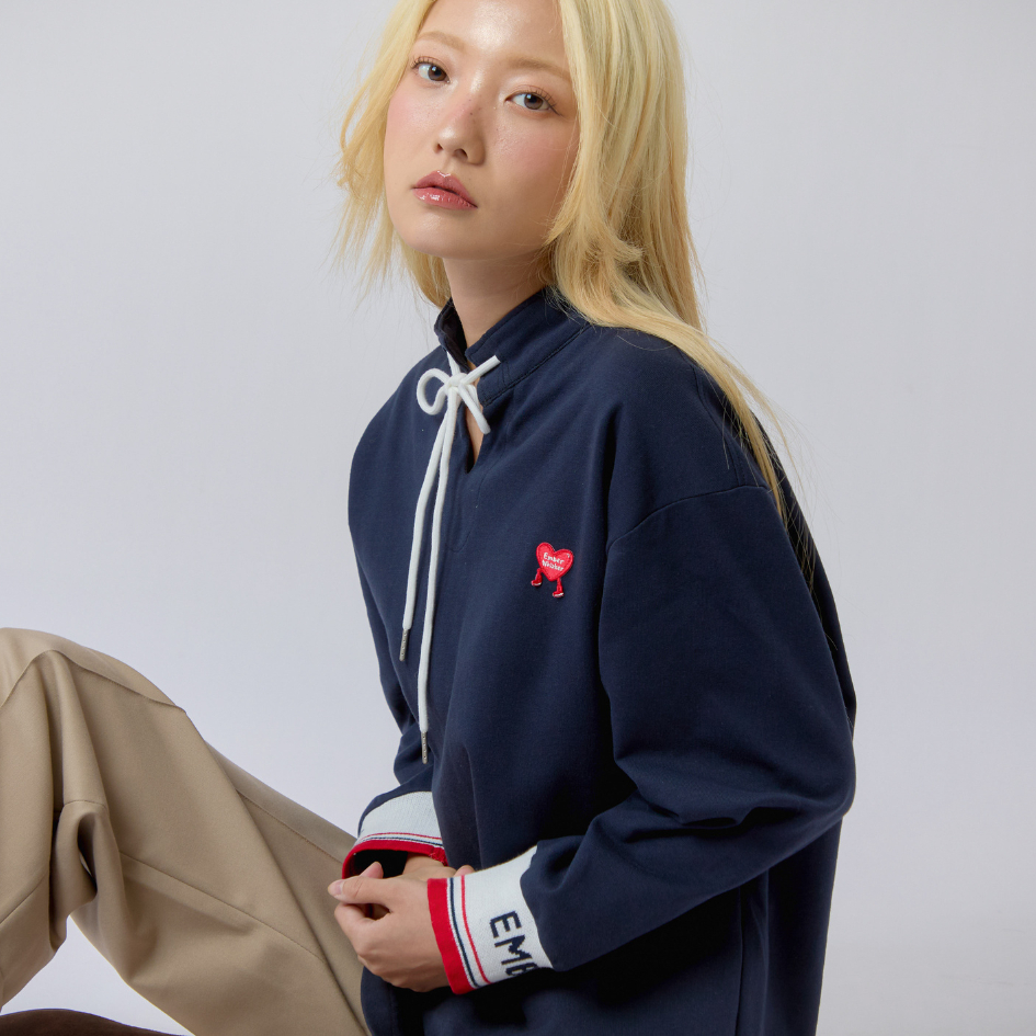 Ember.Whisker Step Motion Top เสื้อแขนยาวผู้หญิง คอผูกโบว์ ผ้านิ่มใส่สบาย Cotton มี 3 สี (Navy / Whi