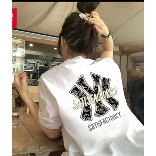 เสื้อยืด เสื้อยืดแขนสั้น Cotton 100% ใส่สบาย เสื้อยืดโอเวอร์ไซส์ พิมพ์ลาย "DIR NY" สวมใส่สบาย สไตล์ถนน