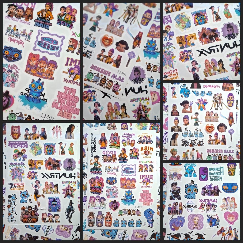 สติ๊กเกอร์ แทททู tattoo KPop Demon Hunters soda pop อุปกรณ์แต่งตัว Cosplay Devil Hunter แทททูเด็ก เด