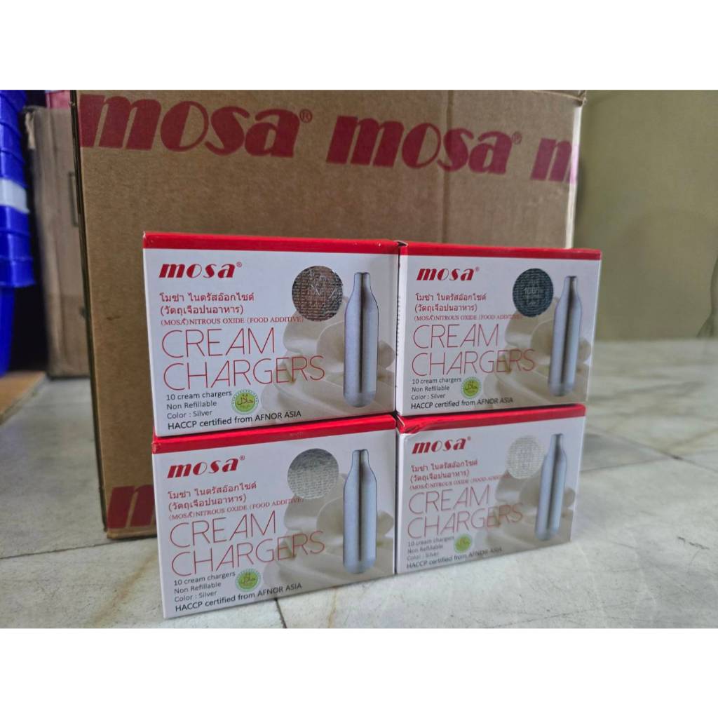 [แพค4กล่อง]แก๊สวิปครีม MOSA สำหรับครีมฟู จำนวน  40 หลอด