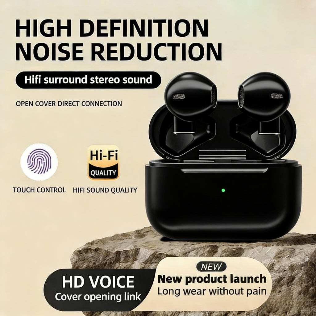 หูฟังอินเอียร์ไร้สาย Touch Volume & Clear Sound ชุดหูฟังบลูทูธ เข้ากันได้กับระบบ Xiaomi Android
