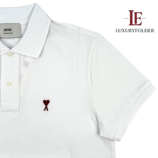 Ami de Coeur polo shirt in organic cotton pique เสื้อโปโล BFUPL001 760 1000 สี White มีQRสแกนเช็คได้ ของแท้ 100%