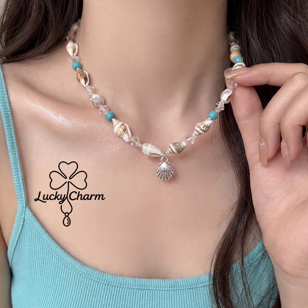 🏖️COD🏖️สร้อยคอโซ่ necklace จี้ จี้คอ ปลาดาว สไตล์เกาหลี แฟชั่น dopamine น่ารัก y2k เทศกาลน้ำ ชายหาด ไปทะเล