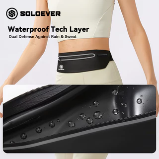 SOLOEVER IPX8กันน้ำ กระเป๋าคาดเอวสำหรับเล่นกีฬา กีฬากระเป๋าคาดเอวกระเป๋ากระเป๋าเข็มขัดวิ่งจ๊อกกิ้ง