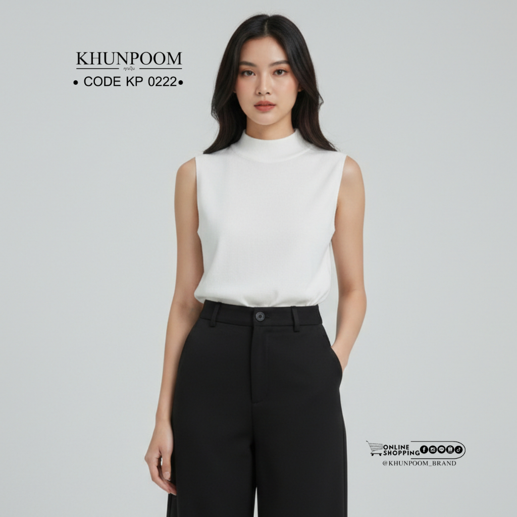 ✨ เสื้อแขนกุดรุ่น KP 0222 งาน Knit เนื้อดี ทรงเป๊ะมาก จะแมทช์กับยีนส์ในวันชิลล์ๆ