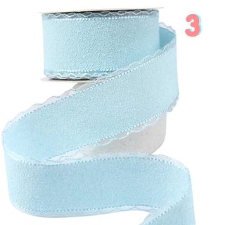 K-Ribbon Pastel Cloud R4 ริบบิ้น 2 ด้าน สีพาสเทล 4ซม. เติมความหวานด้วยดีเทลขอบหยักสุดละมุน