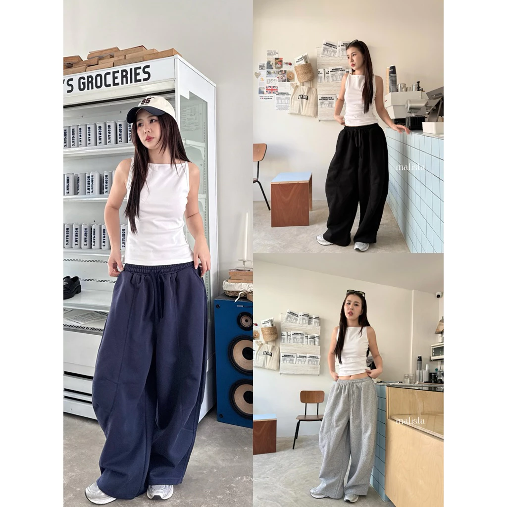 MALISTA - Locker trousers กางเกงวอมทรงBarrel
