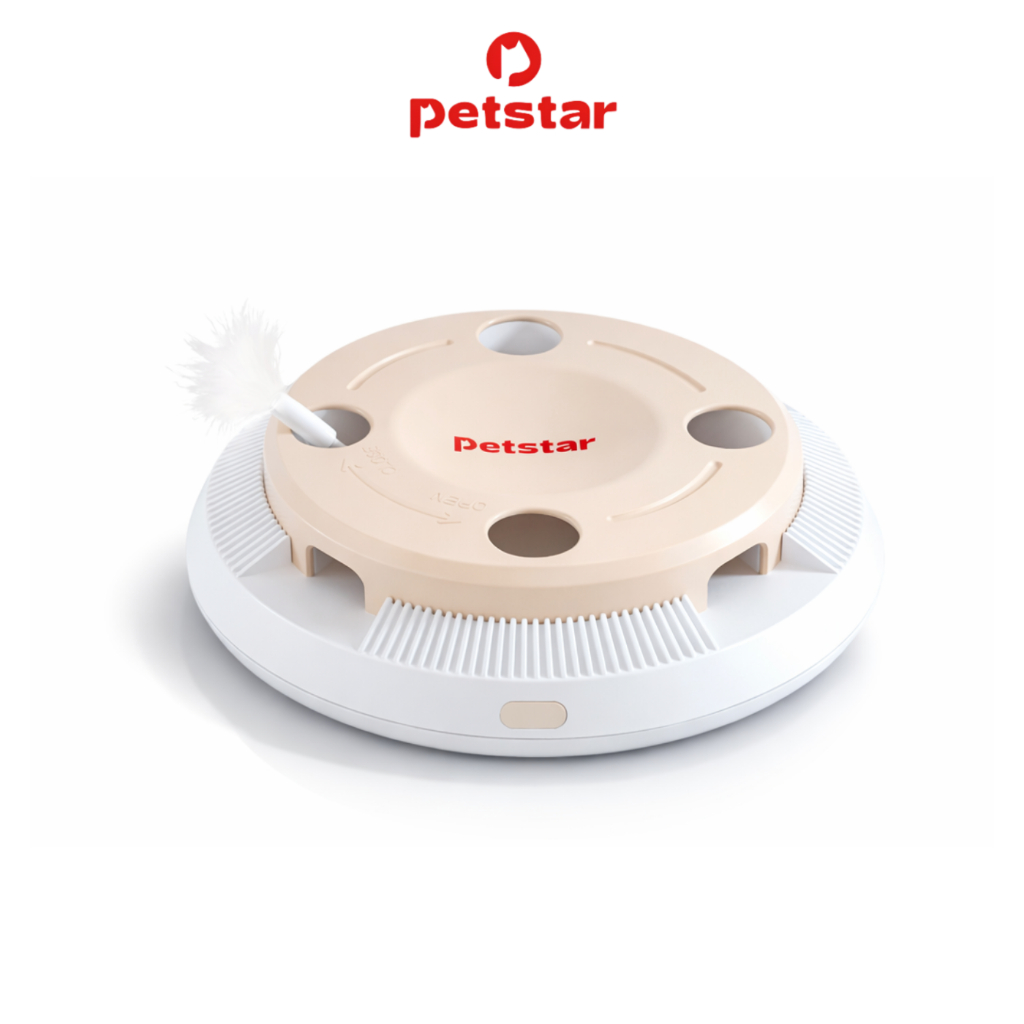 Petstar ของเล่นแมว ของเล่นแมวอัตโนมัติ cat toy ทำงานอัตโนมัติ มีไฟ LED ฟรีถ่าน ทนต่อรอยขีดข่วน แข็งแรง