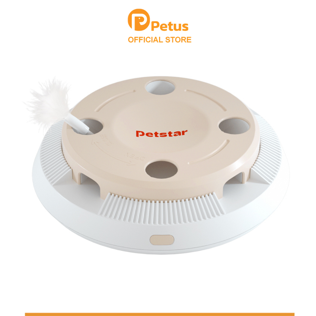 Petus ของเล่นแมวอัตโนมัติ ของเล่นแมวแบบโตตอบ cat toy ฟรีถ่าน ทนต่อรอยขีดข่วน แข็งแรง ทำงานอัตโนมัติ มีไฟ LED