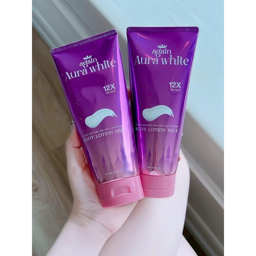 โลชั่นเผือก AGAIN AURA WHITE BODY LOTION 200ML