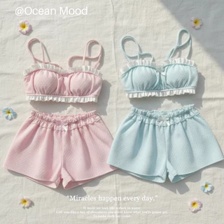 ชุดว่ายน้ำผู้หญิง Bikini Set ทูพีช ลุคหวานเซ็กซี่ สไตล์เกาหลี มีฟองน้ำ ใส่ไปทะเล Summer | Ocean Mood