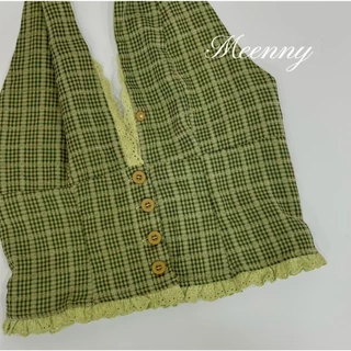 Meenny Closet | BT01 (มีSize) เสื้อคล้องคอลายสก็อต