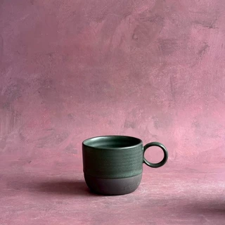 แก้วเซรามิค แก้วมัค ดีไซน์หูจับทรงกลม Mug สามารถเข้าไมโครเวฟได้ ทนความร้อน พร้อมส่งในไทย - AT1CERAMIC