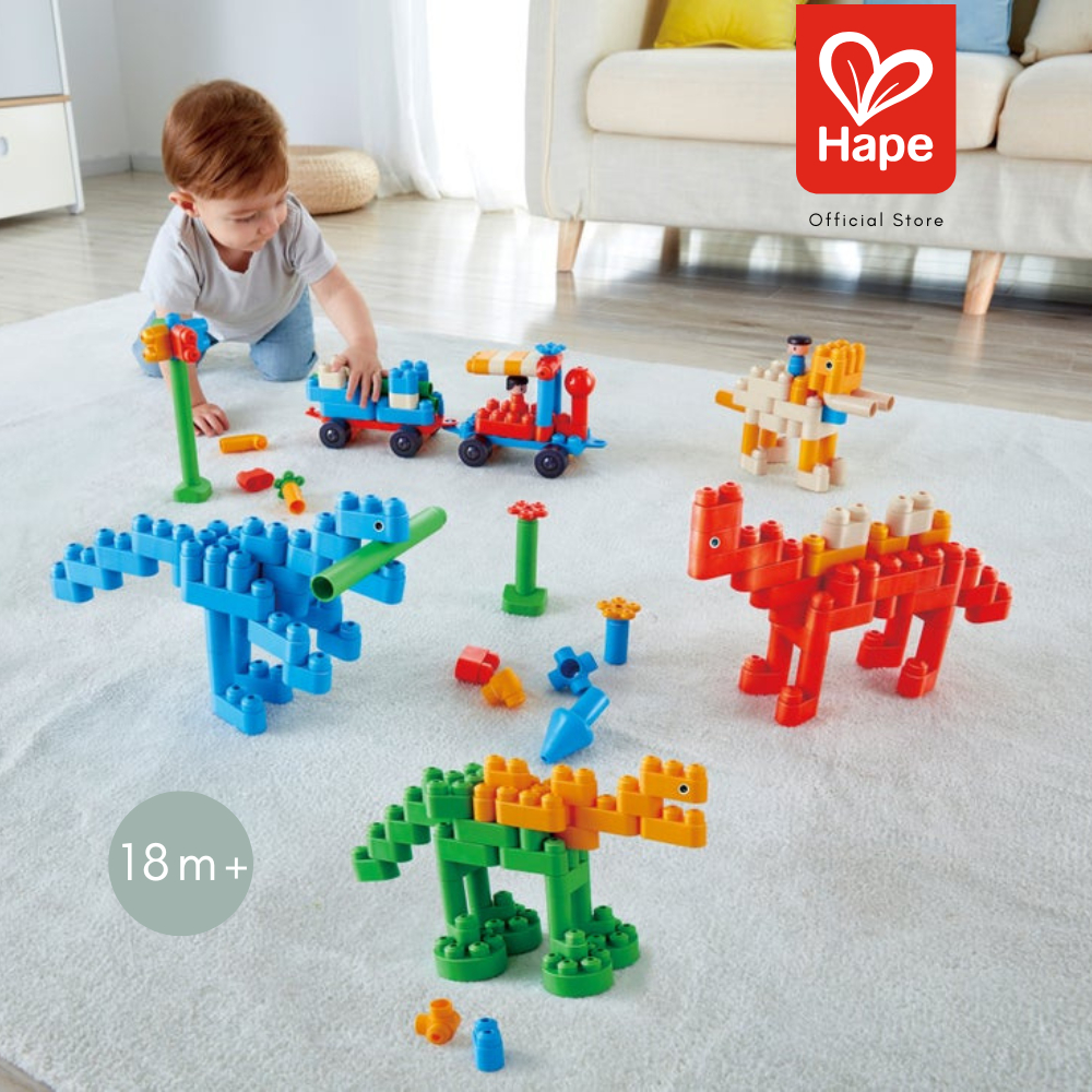 Hape - Dinosaur Paradise Kit ตัวต่อโพลีเอ็มชุดสร้างสรรค์ 200 ชิ้น 18M+ รูปที่ 8