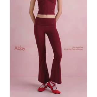 when.we.stretch - Abby Fold Over Pant กางเกงผ้าออกกำลังกายหนากระชับทรง **สินค้าพร้อมส่ง**