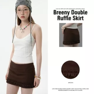 Breeny Double Ruffle Skirt | กระโปรงกางเกงเอวต่ำ แต่งรัฟเฟิล 2 ชั้น กระโปรงมีซับใน ColiCotton| MURF.BKK |Mini Skirt B185