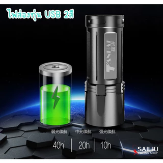 ไฟส่องทุ่น USB ชิงหลิว สปิ๋ว ตกปลา ไฟ 2 สี (สีขาว+สีฟ้า) ปรับ 2 ระดับ (มีสินค้าพร้อมส่งในไทย)