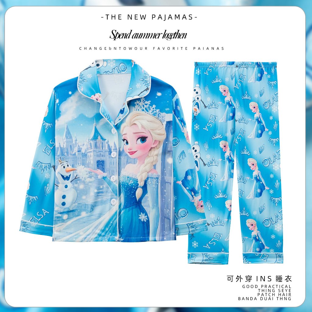 🔥(ของใหม่เปิดตัวใหม่)เสื้อผ้าสาวๆ,ชุดนอนเด็กผู้หญิง,ลายการ์ตูนน่ารัก,ผ้าฝ้ายคุณภาพสูง,80~150cm