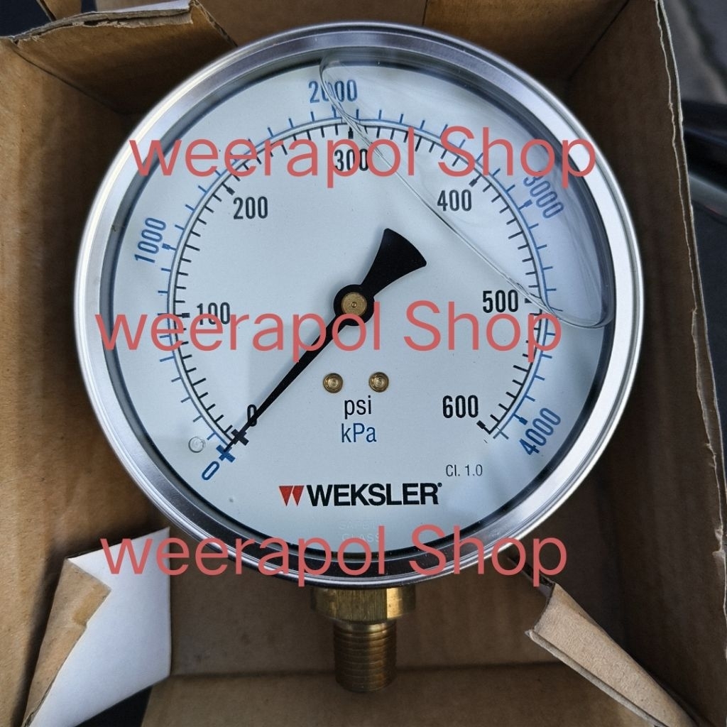 เกจวัดแรงดันน้ำมันหน้าปัดขนาด4นิ้วยี่ห้อWeksler
