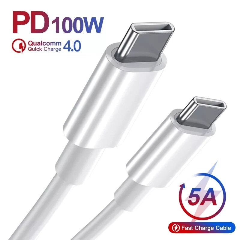 สายชาร์จ USB Type c to Type c ชาตไว สายชาร์ตรองรับ 5A 100W super fast charge 2.0