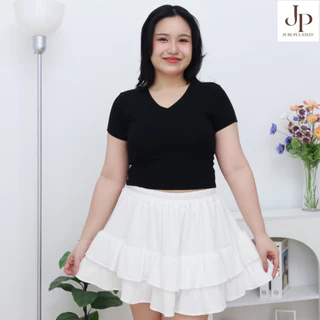 ส่งทันที!🛵เสื้อยืดคอวี เสื้อครอปสาวอวบ ไซส์สาวอวบ อก 34-46 นิ้ว ผ้ายูนิโคล พร้อมส่ง #576
