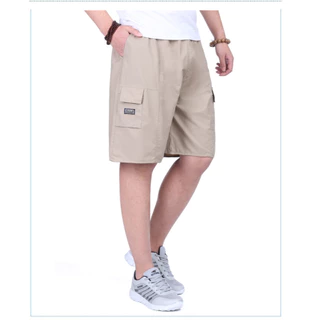 ซื้อ 1 แถม 1 กางเกงขาสั้นผู้ชาย หลวม เอวยางยืดเชือกผูก ระบายอากาศ สบาย ไซส์ใหญ่ ฟรีไซส์ เหมาะ ขนาดเดียว COD