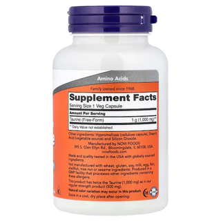 [พร้อมจัดส่ง] ทอรีน Taurine 1000mg Capsules ดูแลสมดุลร่างกายในแต่ละวัน เหมาะกับผู้ที่ใช้พลังงานเยอะ
