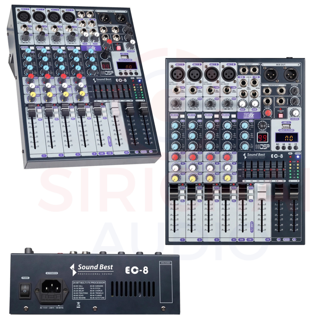 มิกเซอร์ SOUNDBEST รุ่น EC8 (8ชาแนล)