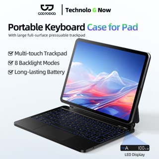 GOOJODOQ แป้นพิมพ์บลูทูธ หน้าจอแสดงผล LED พร้อมตัวยึดแม่เหล็…