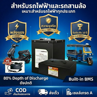 Li-ion NMC แบตรถไฟฟ้า 48V 20Ah พร้อมใช้งาน BMS แบตเตอรี่สามล…