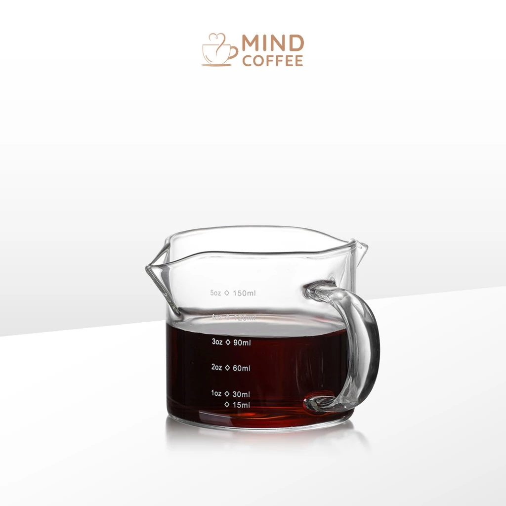 ถ้วยตวง ถ้วยตวงกาแฟ แก้วชงกาแฟ Measuring Cup ทนต่ออุณหภูมิสูง ใช้ได้ทั้งน้ำร้อนและเย็น ด้ามจับแบบไม้/แก้ว MindCoffee