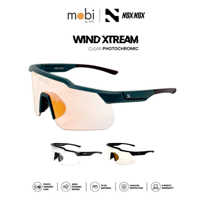 NOX NOX แว่นตากันแดดปรับแสงอัตโนมัติ รุ่น WIND XTREAM [ CLEAR ] Photochromic Lens