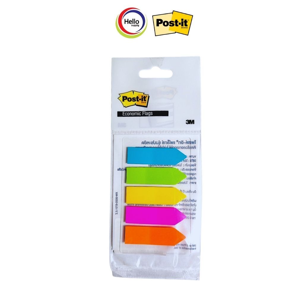 3M Post-it Flags โพส-อิท แฟล็กซ์ ขนาด 0.44"×1.7"สำหรับคั่นหน้า  สามารถเขียนทับได้ 584-5 Full