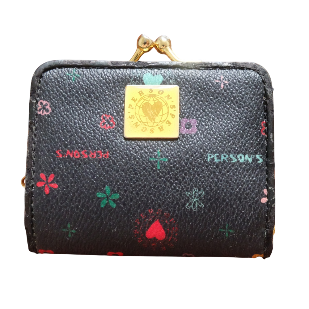 Person's Leather Coin Case กว้าง 3 นิ้ว ยาว 3 นิ้ว สีดำ