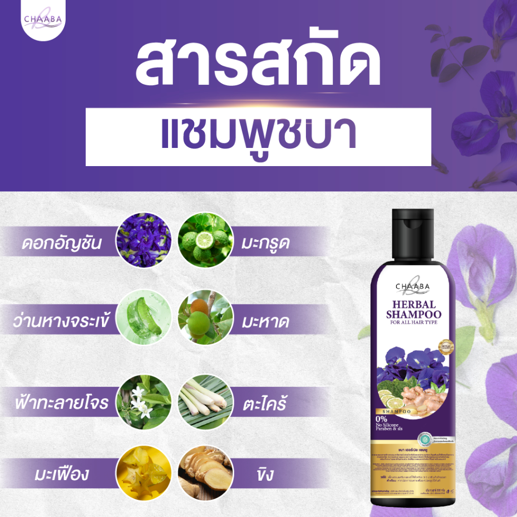 [แชมพูชบา 1ขวด แถมแชมพูชบา 1ขวด] แชมพูทำความสะอาดเส้นผม เพื่อสุขภาพเส้นผม ผมดูแข็งแรง มีน้ำหนัก รูปที่ 5