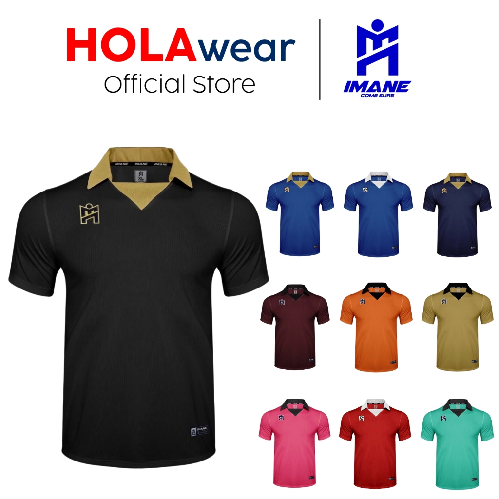 เสื้อกีฬาคอปก IMANE รหัส IMA1002 โลโก้ปักที่อกด้านขวา รุ่น VINTAGE SPORT JERSEY