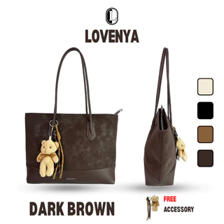 LOVENYA รุ่น L008 lovenya V2 Teddy กระเป๋าสะพายไหล่ขนาดใหญ่ ทรงโท้ท หนังพียูทั้งใบ อะไหล่สีเงิน